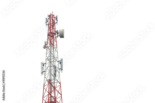 Canvas Print Communication tower in Thailand isolated on white