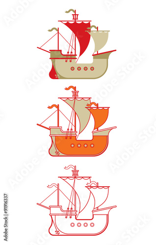 Outline of historic caravel