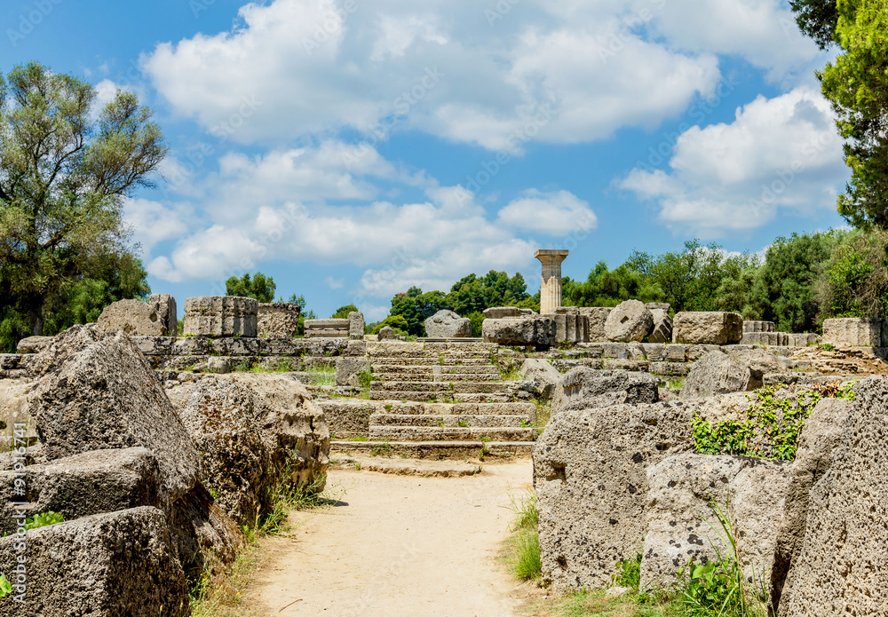 Εκτύπωση καμβά Ruin of Olympia; the birth place of Olympic games in Katakolon, Greece