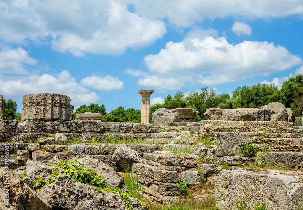 Ruin of Olympia; the birth place of Olympic games in Katakolon, Greece.