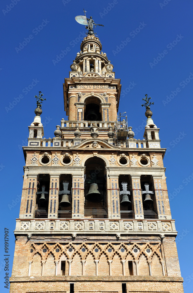 Cuerpo de campanas, Giralda, catedral de Sevilla, Andalucía, España