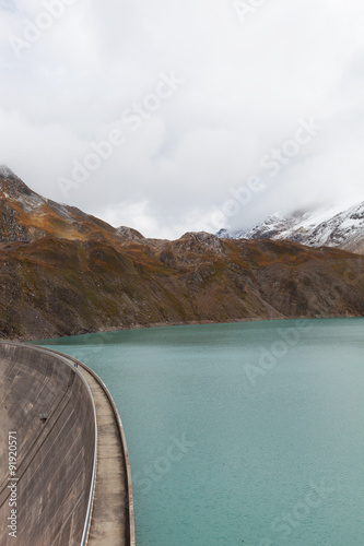 Swiss mountain landscape with dam, nobody inside © alexandre zveiger