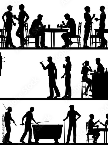 Pub game silhouettes