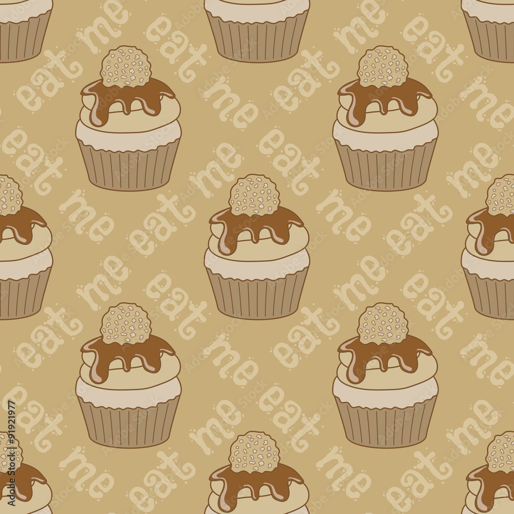 Seamless pattern with cupcakes Seamless pattern with cupcakes