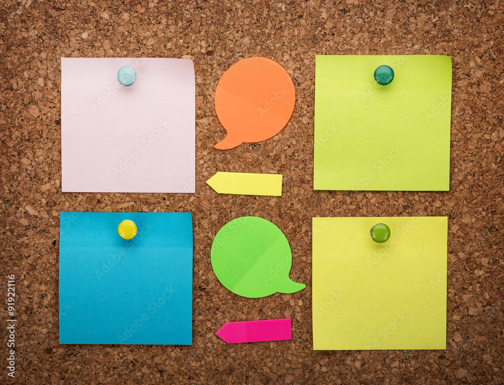 cork board with blank notes cork board with blank notes