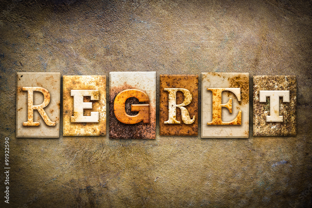 Fototapeta premium Regret Concept Letterpress Leather Theme