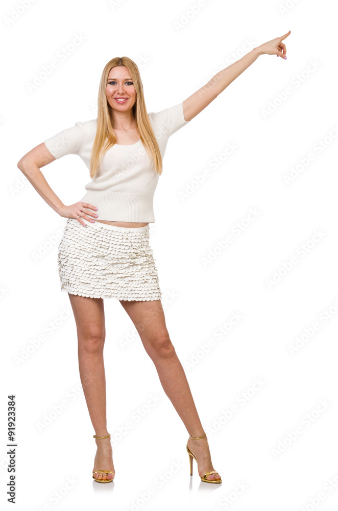 Pretty young blond woman isolated on white Pretty young blond woman isolated on white