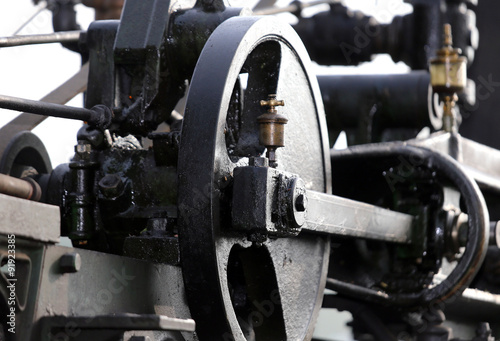 gears of an old steam locomotive