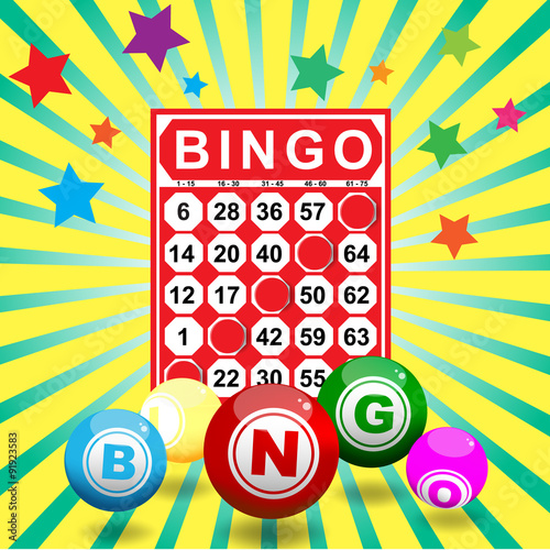 illustration of bingo card and ball