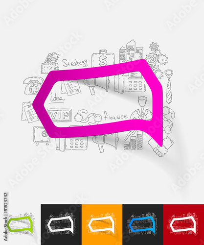 bubble paper sticker with hand drawn elements