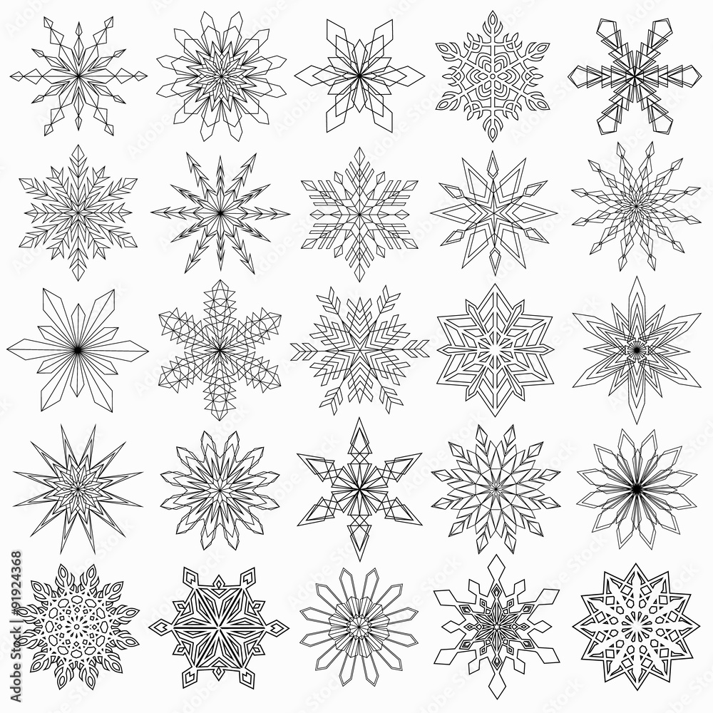 Vector Snowflakes Set Isolated Vector Snowflakes Set Isolated