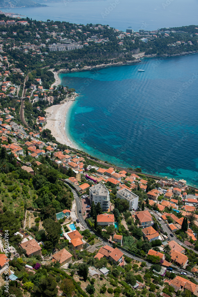 Aerial view of Menton town in French Riviera