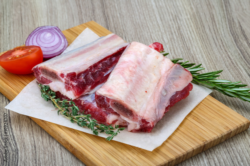 Raw beef ribs