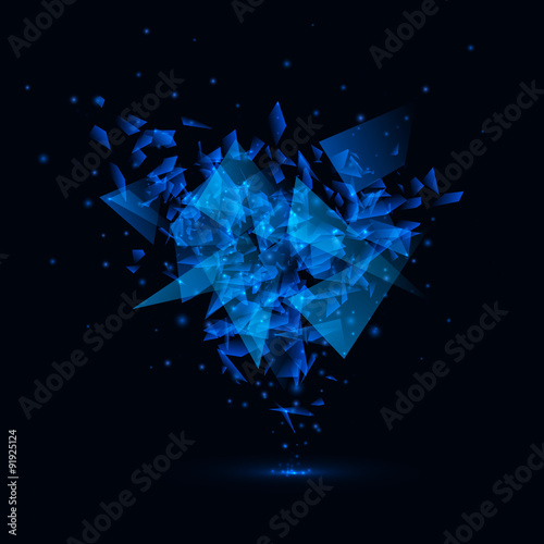Blue techno style vector explosion