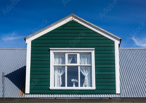 Vintage windows in Reykjavik Iceland © sasaperic