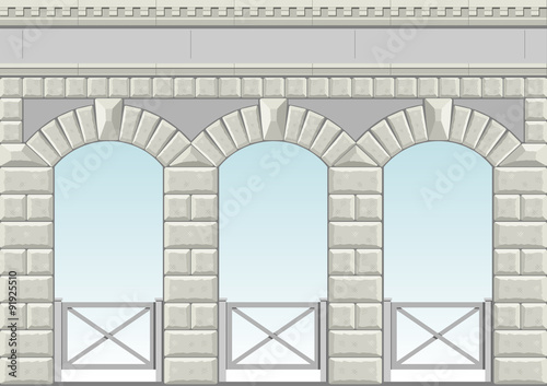Arch vector 3. Classical arch of hewn stone.