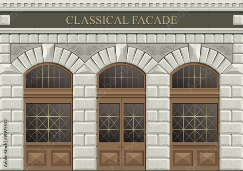 Arch vector 2. Classical arch of hewn stone.