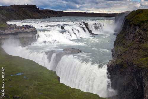 Gullfoss Waterfall in the Golden circle of Iceland