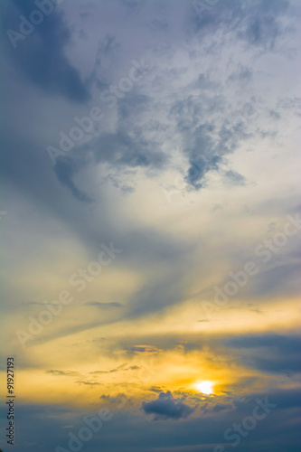 image of sunset sky for background usage . © coffmancmu