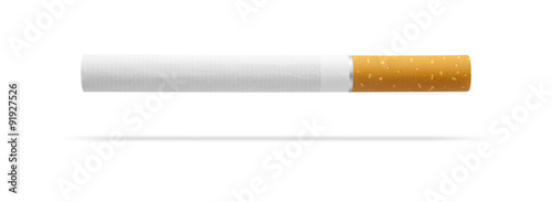 Levitating cigarette isolated on white