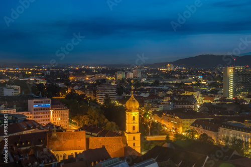 Illuminated church in Graz