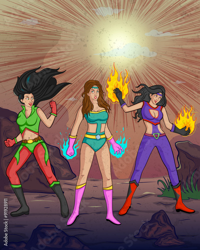 Retro style comics Superwoman
