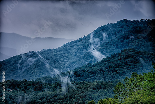 view of Lake Fontana in western North Carolina in the Great Smok photo