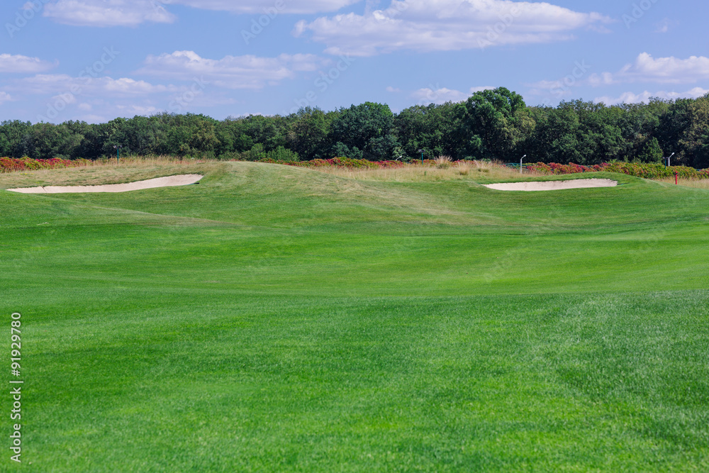 Perfect wavy green ground on a golf course