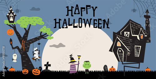 
Halloween and haunted house