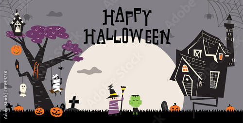 
Halloween and haunted house