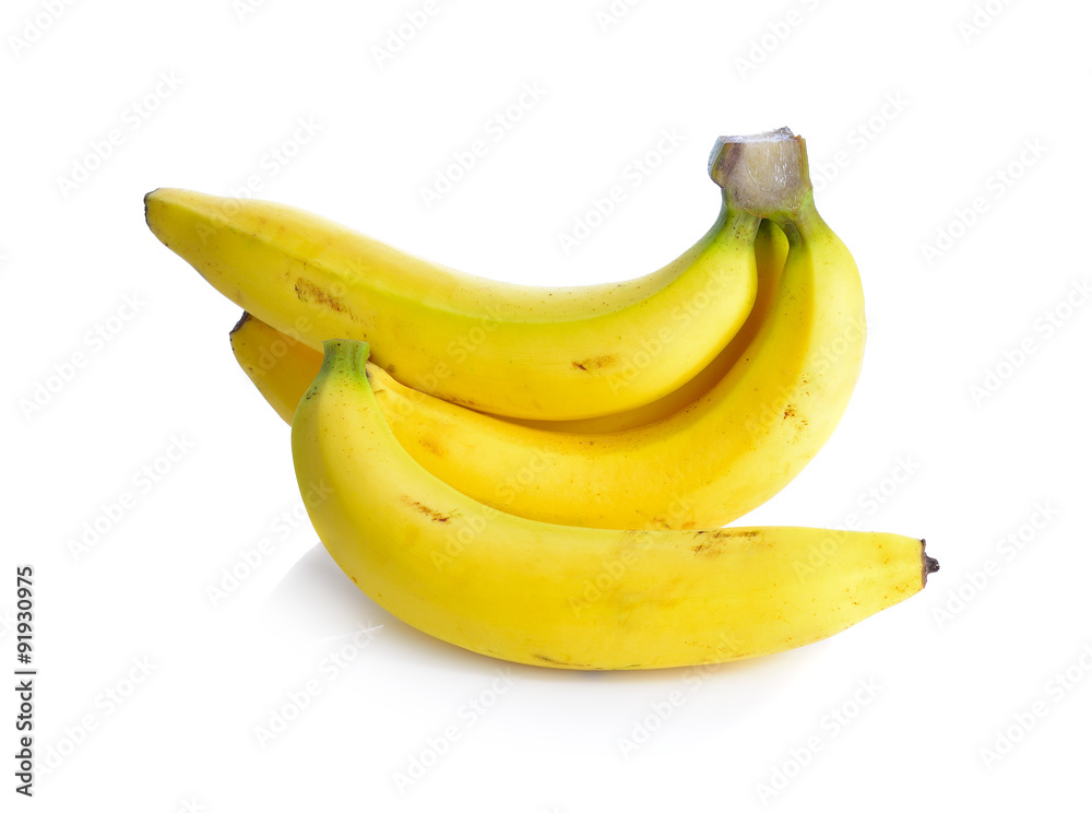 Ripe banana on white background Ripe banana on white background