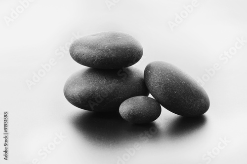 Spa stones on gray background