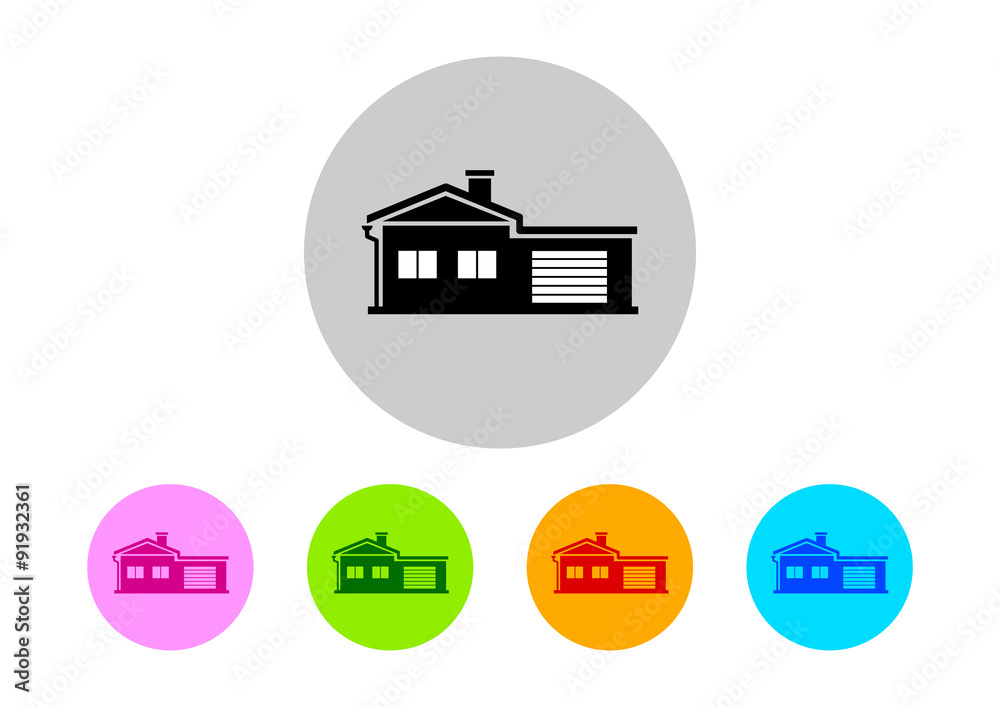Colorful house icons on white background Colorful house icons on white background