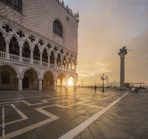 San Marco in Venice Italy during sunrise