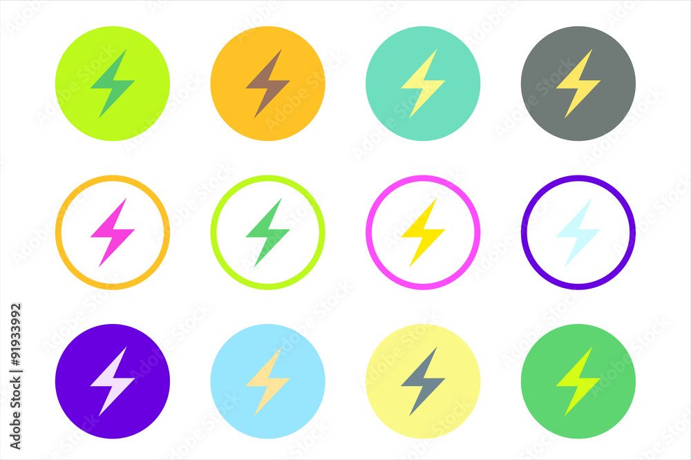 Attention warning sign icons set Attention warning sign icons set