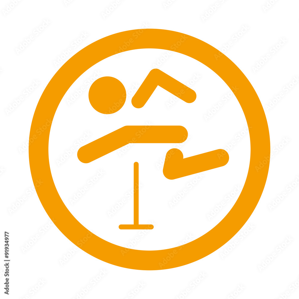 Icono redondo salto de vallas naranja Icono redondo salto de vallas naranja