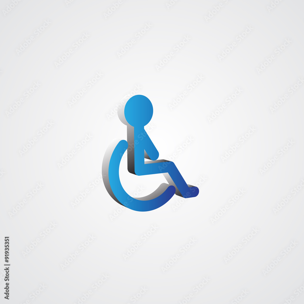 Blue 3d Wheel Chair illustration Blue 3d Wheel Chair illustration