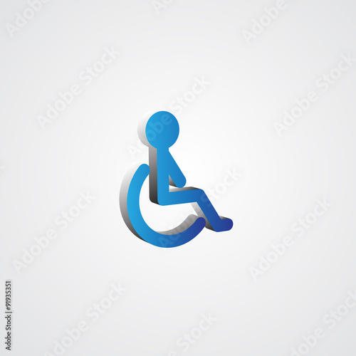 Blue 3d Wheel Chair illustration