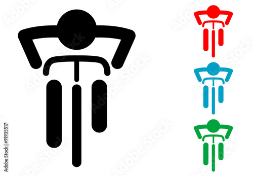 Pictograma ciclista frontal varios colores