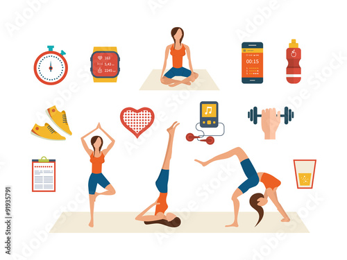 Concept of healthy lifestyle, fitness and physical activity