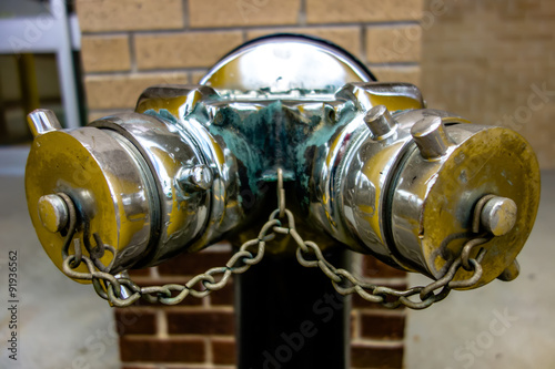Quadro su tela standpipe with siamese connection device for fire hoses