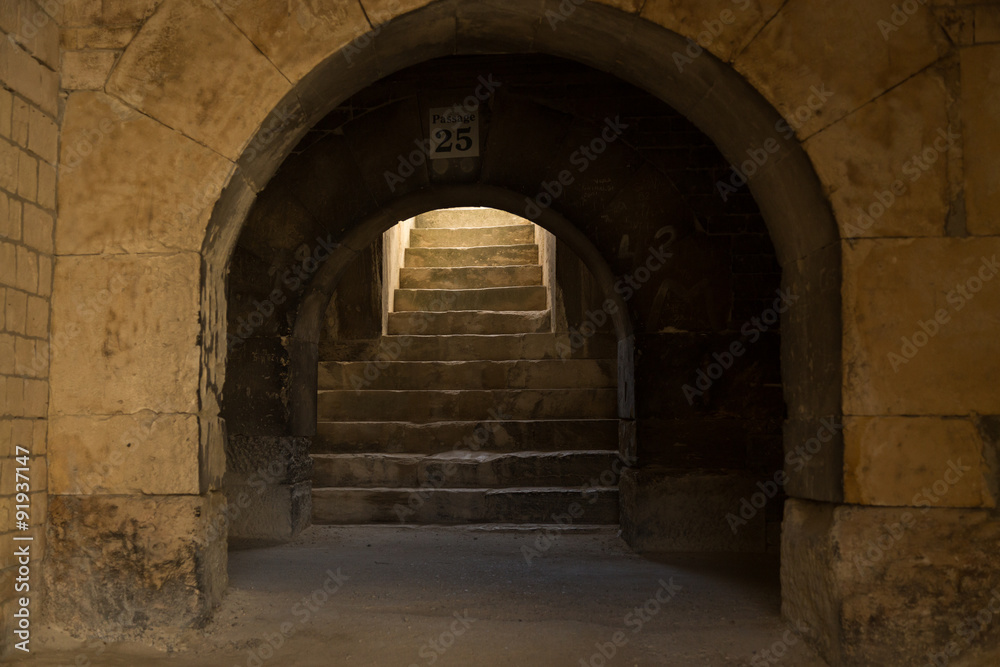passageways of the Roman arena in Arles, France