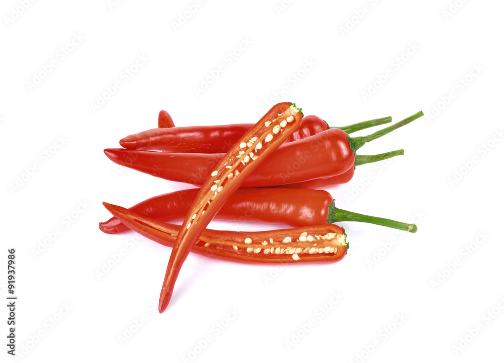Red hot chili pepper isolated on a white background Red hot chili pepper isolated on a white background