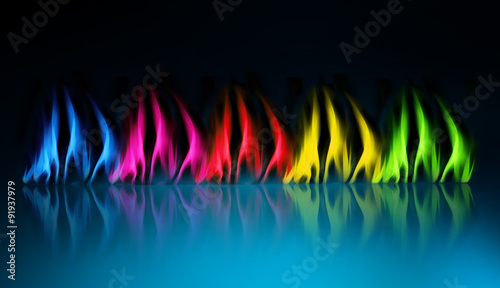 Buntes Falmmenbanner