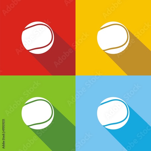 Icono pelota de tenis colores sombra