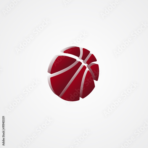 Basketball Red 3d  illustration