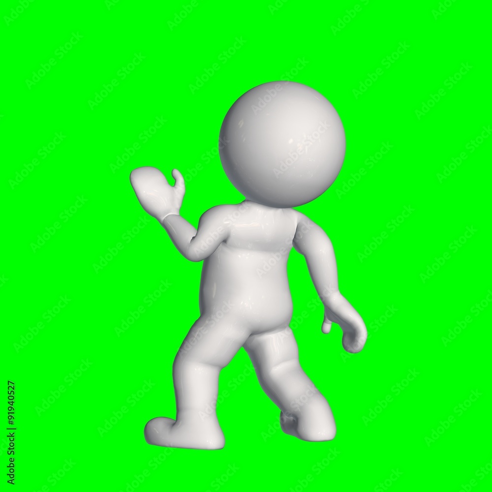 3D people - helpless 2 - green screen