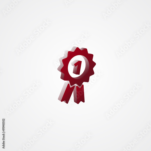 Prize Ribbon Red 3d  illustration