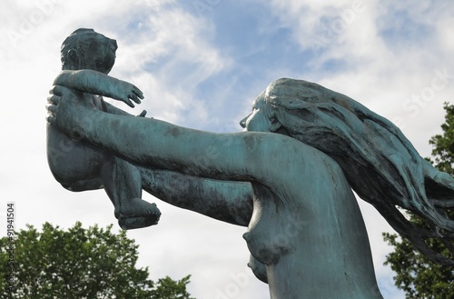 statue in Vigelandspark in Oslo