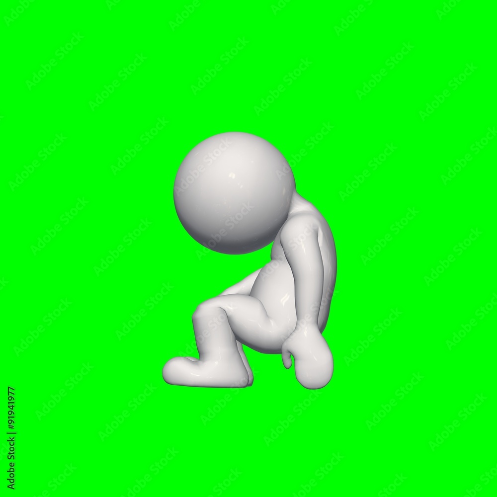 3D people - depress 1 - green screen 3D people - depress 1 - green screen